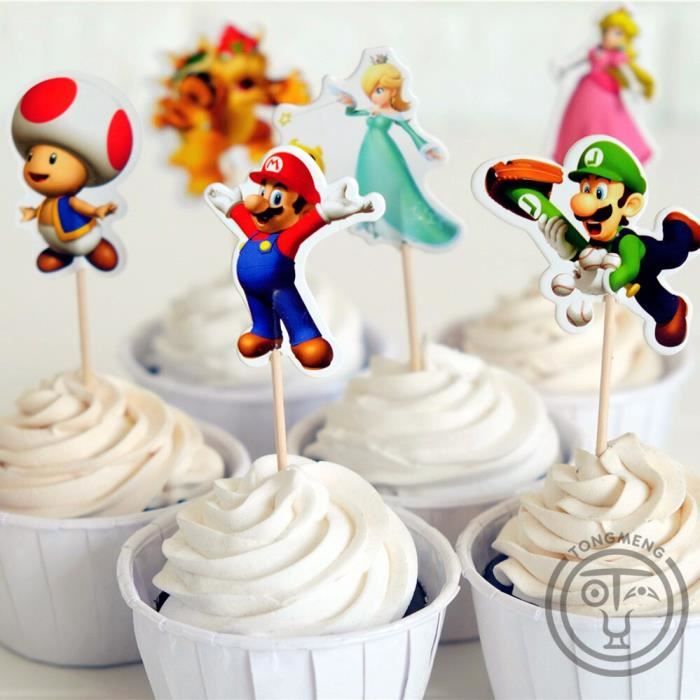 Super Mario Figurines PVC Jouets de Fête d/'anniversaire pour Enfants Bébé Fête 6 pièces Figurine Super Mario Décorations de Gâteau Super Mario