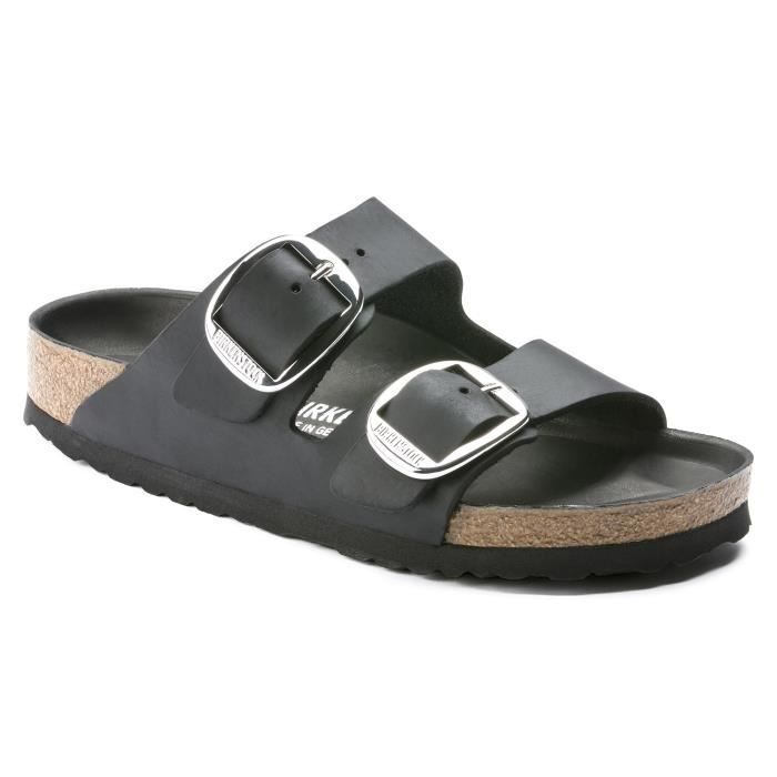 Sandales femme Birkenstock Arizona Big Buckle Natural Leather Oiled Etroit - black - 35