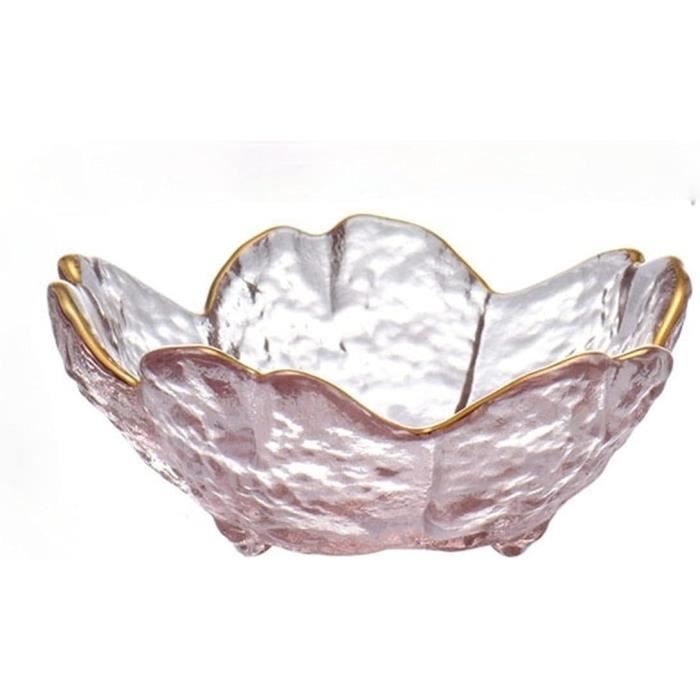 CRILSTYLEO Bol à Salade En Verre à Bords Perlés - Bol Transparent Pour Fruits, Collations Et Usage Domestique