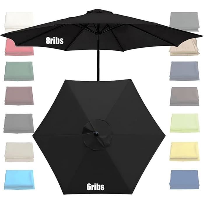 Auvent De Remplacement Pour Parasol 6 Ou 8 Baleines - Taille 2m à 3.5m, Polyester UV30 - Housse Seule
