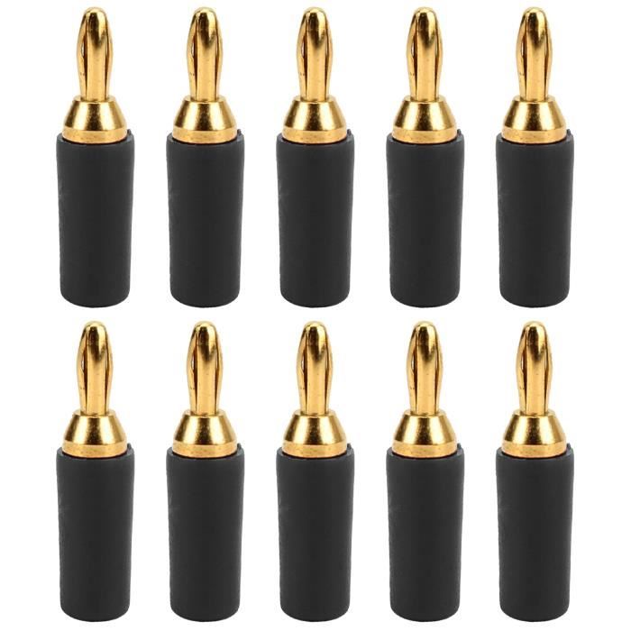 20 Paires Connecteurs Banane 4mm - Fiches Et Prises Plaquées Or Pour Audio