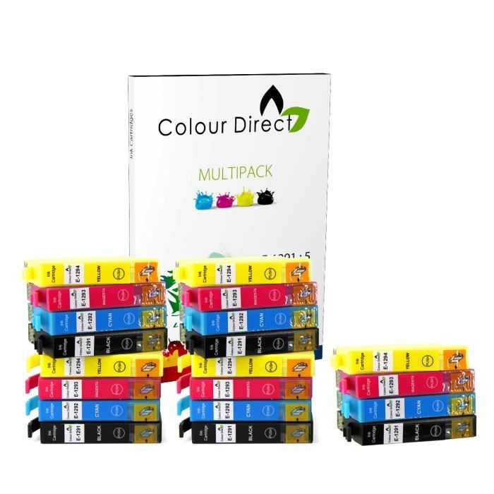Lot De 5 Cartouches Compatibles EPSON SX420W SX125 SX130 SX235W - Avec Puce T1281/82