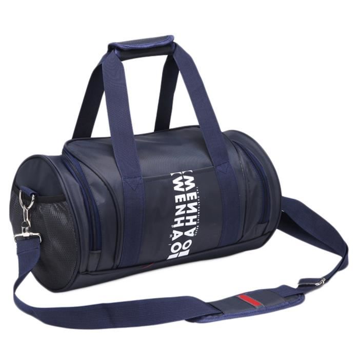 Sac en cuir bagage de voyage sac de sport noir week-end gym