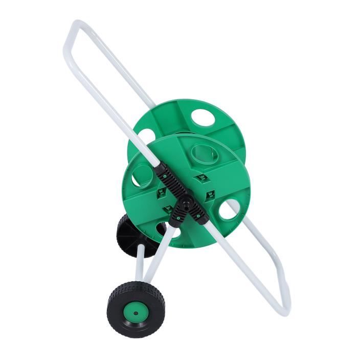 Chariot Enrouleur De Tuyau D'arrosage Avec 2 Roues - Capacité 60 M (tuyau 17 Mm) - Léger Et Antidérapant - Pour Jardin Et Pelouse - 9