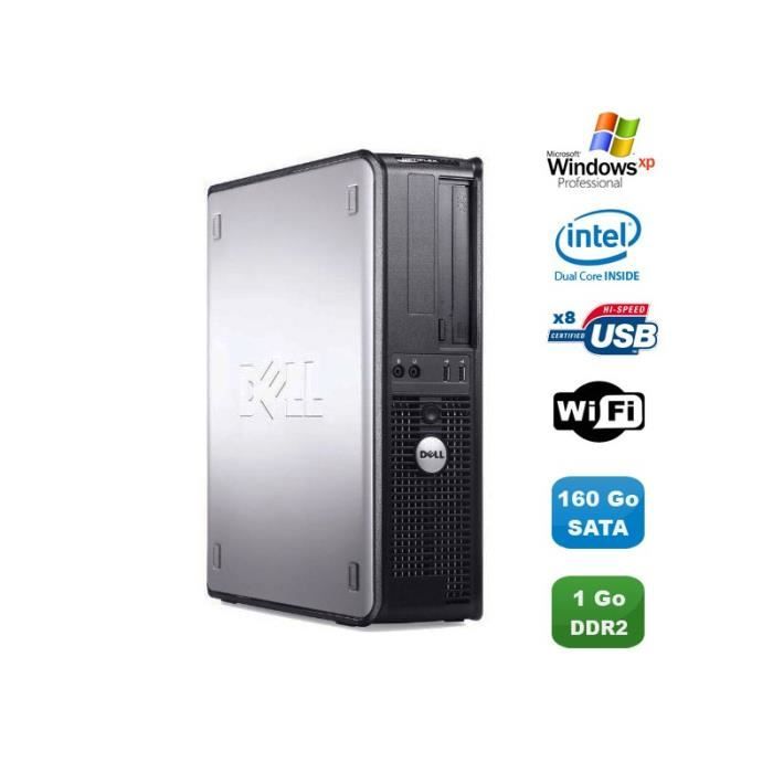 Vente Ordinateur de bureau PC DELL Optiplex 760 DT Intel Dual Core E5200 2,5Ghz 1Go DDR2 160 Go WIFI XP Pro pas cher Vente Ordinateur de bureau PC DELL Optiplex 760 DT Intel Dual Core E5200 2,5Ghz 1Go DDR2 160 Go WIFI XP Pro pas cher