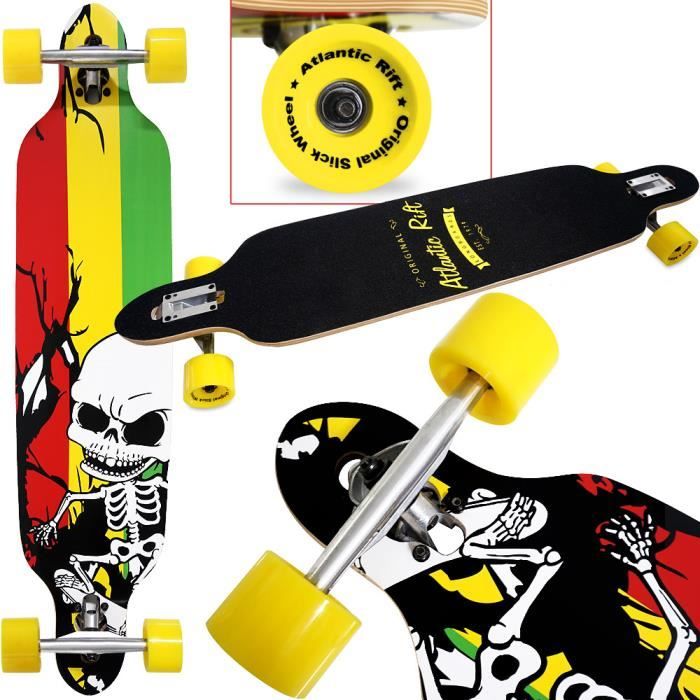 SKATEBOARD LONGBOARD Jamaica "Atlantic Rift" 107 x 24cm Roues ABEC