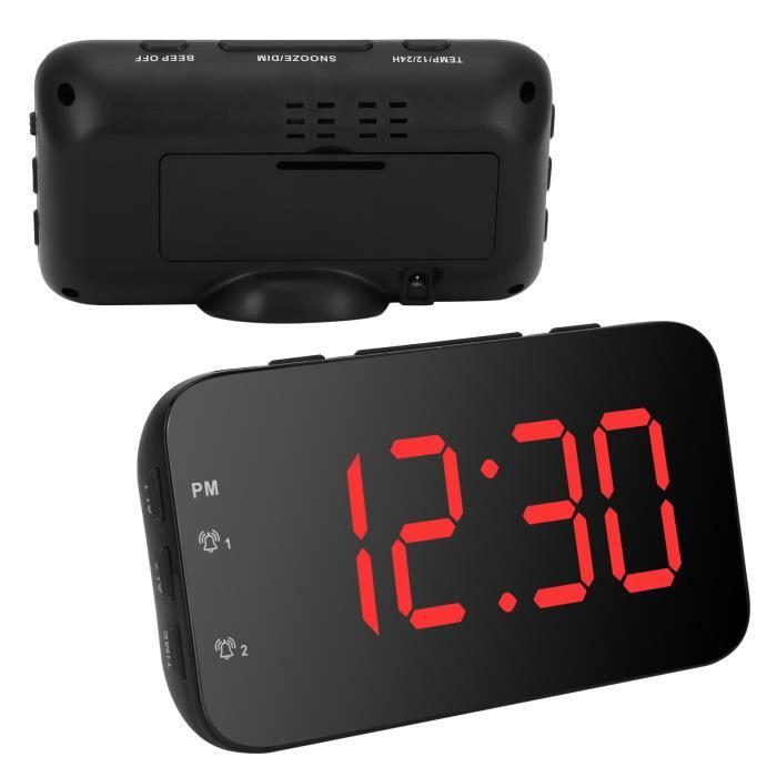 Réveil LED Compact Avec Alarme Réglable - Affichage 1,8 Pouces, Multi-couleurs, Pour Bureau Ou Table De Chevet
