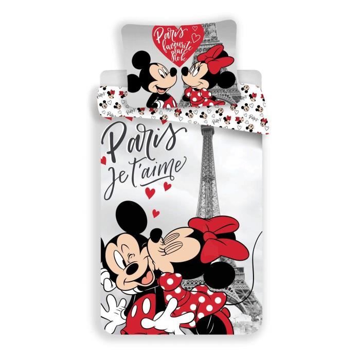 Parure housse de couette Mickey Let's go 140x200 cm et Taie d'oreiller