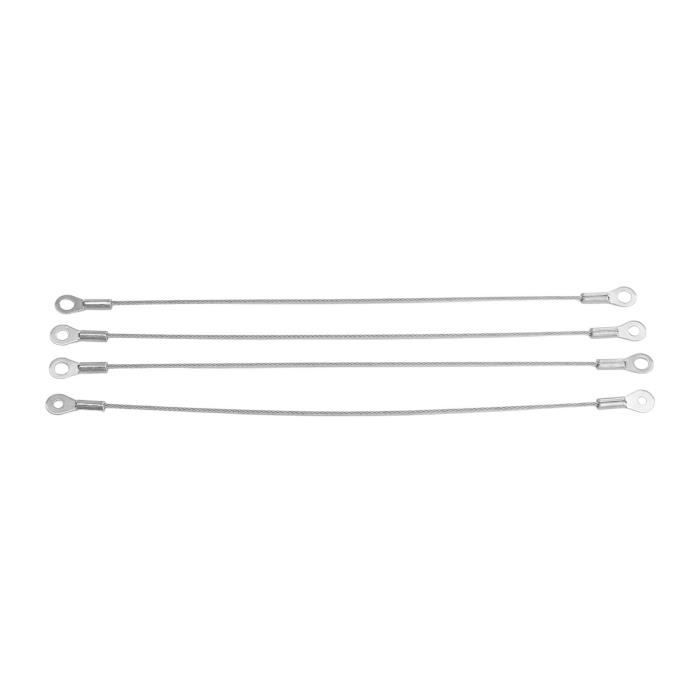 Kit De 4 Câbles De Suspension Plafond Réglables - Acier Inoxydable 304 Revêtu PVC - Longueur Réglable 0-1m - Charge 20kg Max