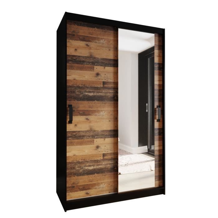 Armoire de Chambre Lay 130 avec 2 Portes Coulissantes ut avec Miroir