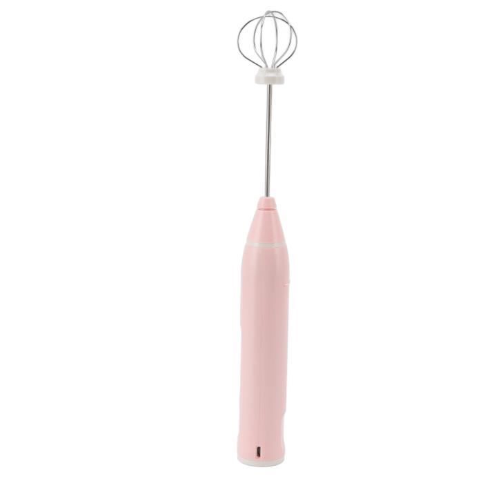 Batteur Électrique Sans Fil Rose - Mini Mixeur USB Rechargeable 4 Vitesses Avec 2 Fouets