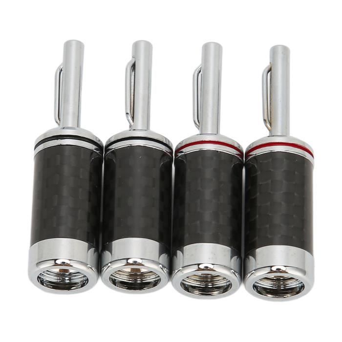 RUR Fiches bananes 4mm connecteur banane sans soudure en laiton plaqué or pour fil de haut