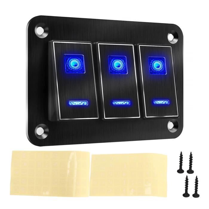 4 Caches D’interrupteur à Bascule ABS Noir – Dimensions 48x24 Mm, Clipser – Pour Panneaux Standards, Finition Propre - 5