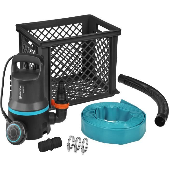 GARDENA Kit anti inondations 9000 avec tuyau de refoulement 10 – – Débit max /h – Extension garantie