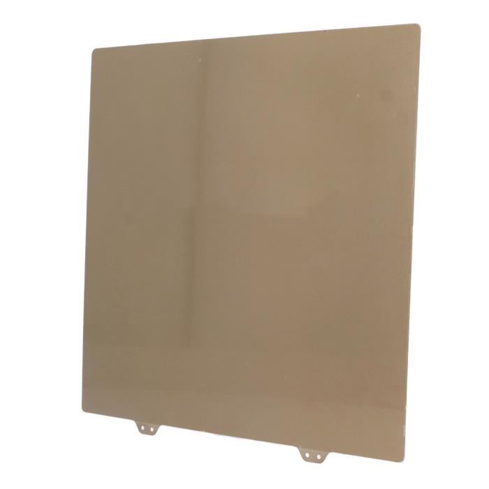 Plaque De Construction Imprimante 3D Double Face 350x350 Mm - Face PEO Texture Strass / Face PEI Givrée - Magnétique - 10