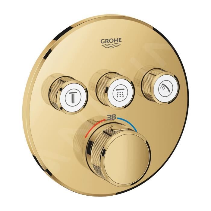 Mitigeur thermostatique de douche GROHE GROHTHERM SMARTCONTROL 3 soupapes Cool Sunrise 29121GL0 - vue 2