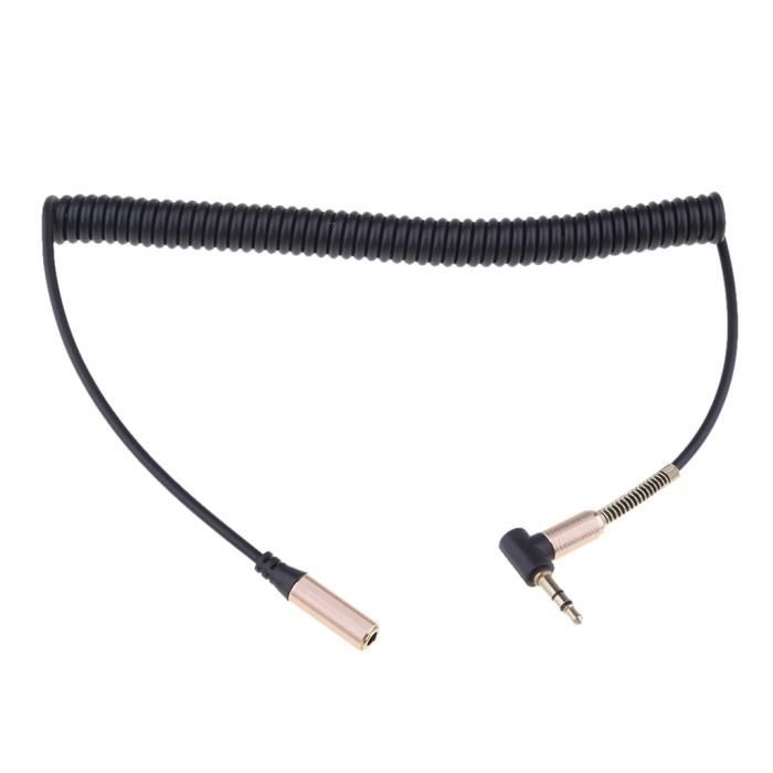 Câble Auxiliaire Audio Jack 3.5 Mm Mâle à Femelle 90 Degrés Connecteur