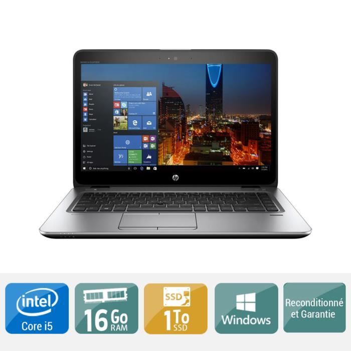 HP ELITEBOOK 840 G3 - Ordinateur portable - Core i5 - RAM 8 Go - Stockage SSD 1 To - Reconditionné - Hewlett packard