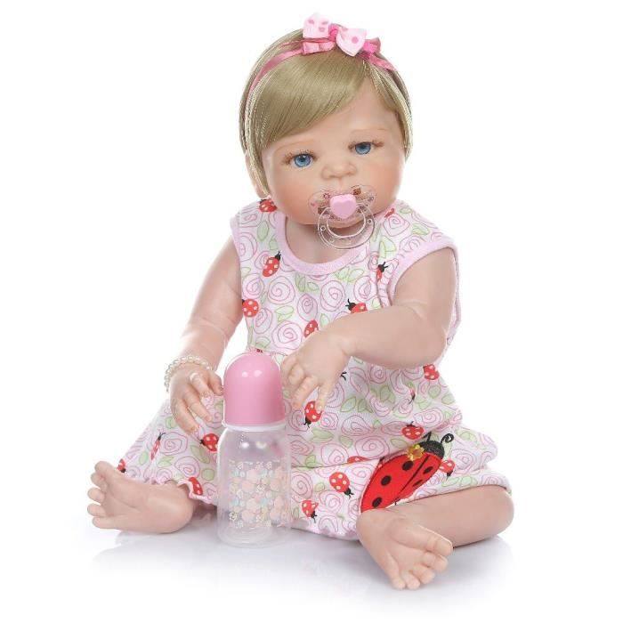 56 CM Bebe Poup e Reborn B b Fille Cheveux Blonds Nouveau n