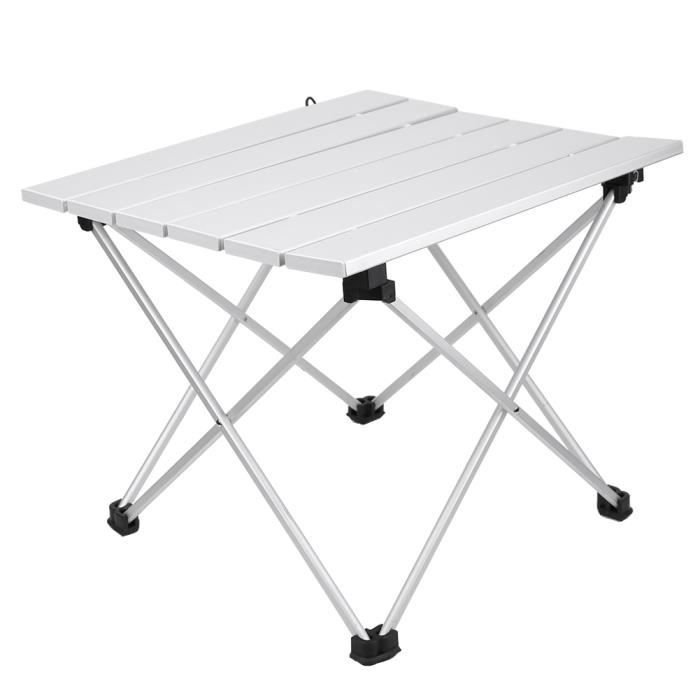 HURRISE Table d'extérieur Table en alliage d'aluminium Table de bureau pliable Camping en plein air (petite)
