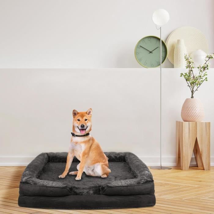 Comparer les prix de Canapé pour Chien - KEDIA - Lavable, Orthopédique et Antidérapant - Noir - 106*80*20cm