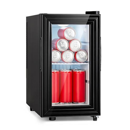 Réfrigérateur - Klarstein Brooklyn 23 Slim - LED - Clayette en plastique - Porte vitrée - Noir