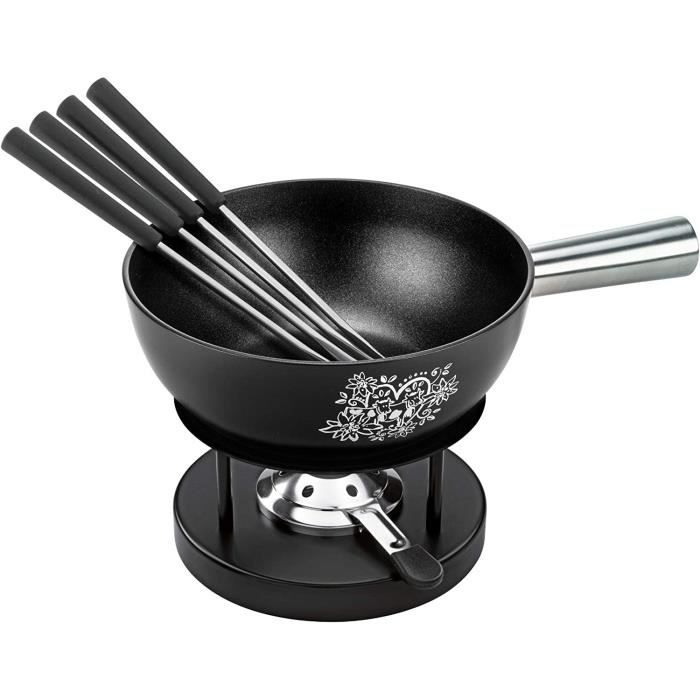 KUHN RIKON 32275 Alpenliebe Cheese Fondue Set 22 cm Black Induction