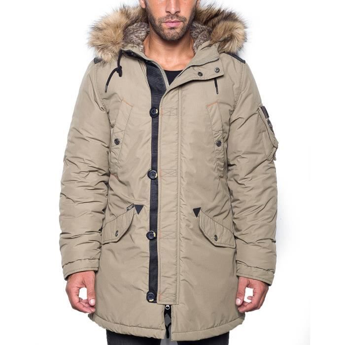 Parka homme beige clearance