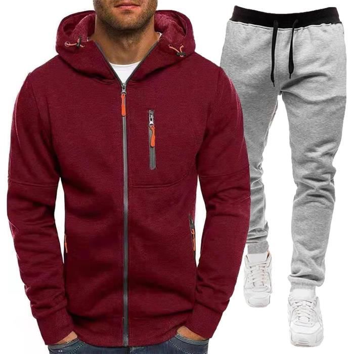 Survetement Homme Ensemble Jogging Sweats A Capuche Et Sport Pantalons Corde Zipper Sweat Automne Hiver Gym Jogging Sportswear A12 As shown 14 Cdiscount Pret a Porter