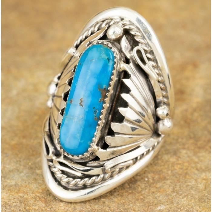 Boucle De Ceinture Amérindienne En Argent Avec Turquoise - Style Ethnique Occidental Pour Homme