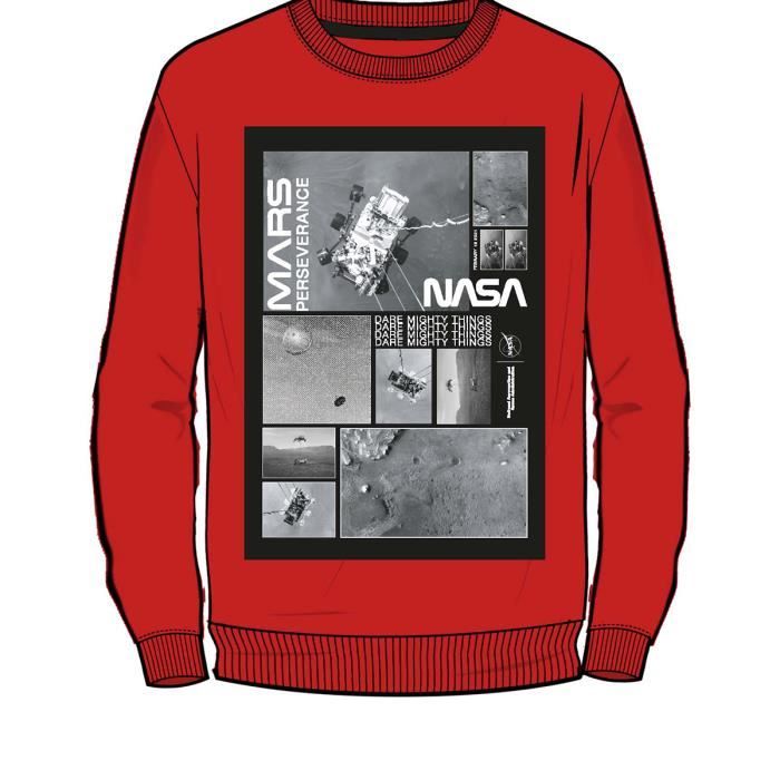 Pull a Col Rond Homme NASA Rouge Regular fit