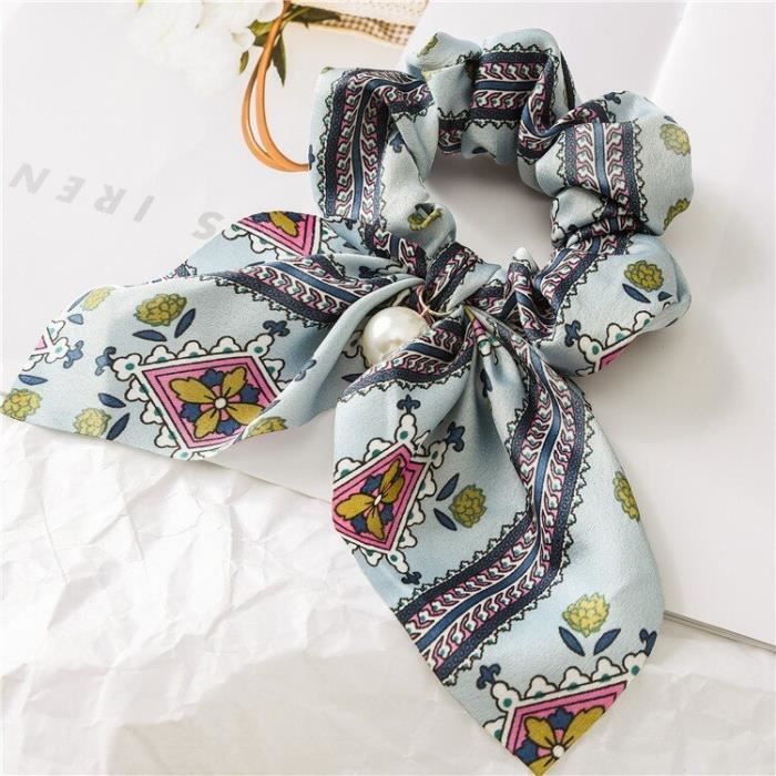 Ensemble 2 Chouchous Chic Avec Nœud Papillon Et Oreilles De Lapin + Foulard - Multicolore - Neuf