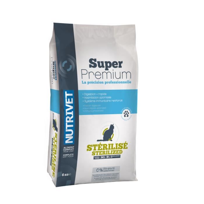 Meilleurs prix pour Croquettes Nutrivet Super Premium Chat Adulte Stérilisé - 8kg