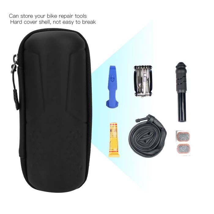 Boîte à Outils étanche Pour Vélo - Noir Motif Carbone - 22,5 Cm - Se Fixe Sur Le Porte-bouteille