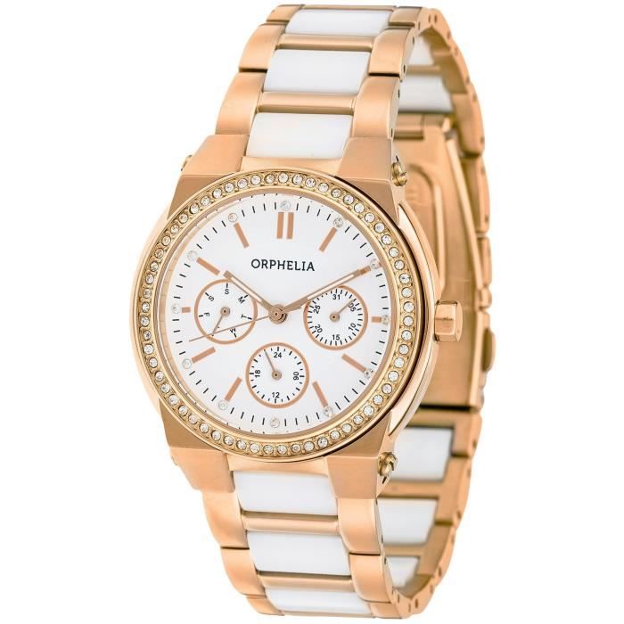 Orphelia - OR53370717 - Montre Femme - Quartz Analogique - Aiguilles lumineuses - Bracelet céramique multicolore