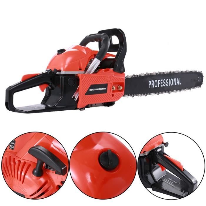 1 9kw 52cc 20 tronconneuse a essence petrole ste 5200 machine de jardinage couper bois bricolage cdiscount jardin