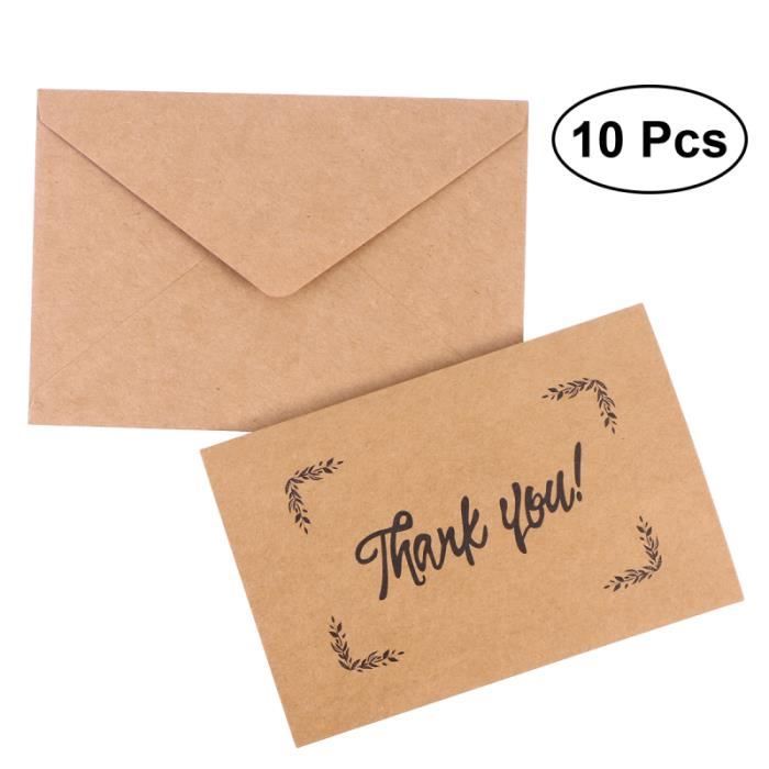 Lot De 12 Cartes De Vœux Pliées Avec Enveloppes Kraft - Cartes Cadeaux Vintage à Personnaliser