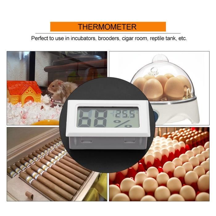Thermomètre Numérique Hygromètre Avec Sonde Externe - Grand Écran LCD Pour Incubateur Œufs Et Animaux