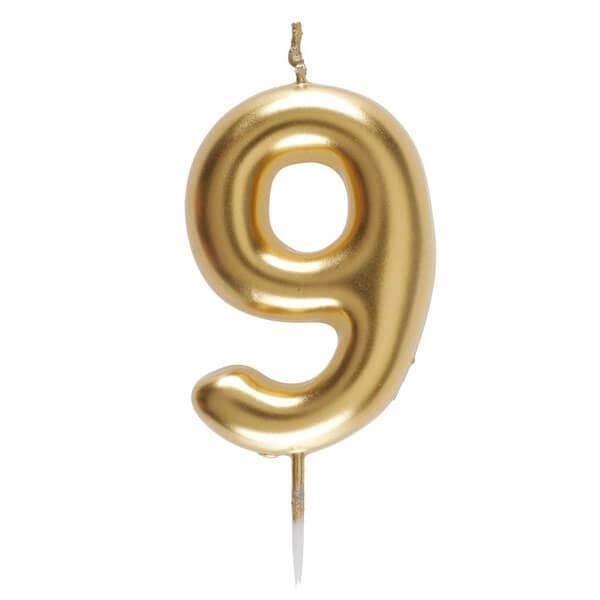 Bougie Doree Avec Chiffre 9 Pour Decoration Gateau Anniversaire X1 Ref 6933 Cdiscount Maison
