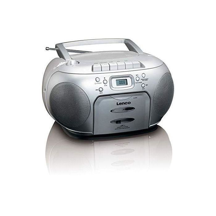 Lenco SCD-420 - Portable Radio - CD- Cassette player - Argent