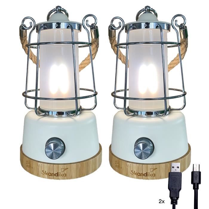 Lampe De Camping Skandika Kiruna - Powerbank, LED Dimmable, 450 Lumens, Noire, Neuve