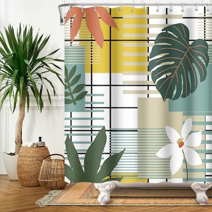 Ttincceer 180x180cm Cactus Rideau De Douche Aquarelle