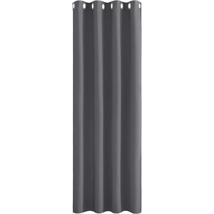 PONY DANCE Rideaux Occultants Passe Tringle Gris 140x145 Cm Lot De 2 - Isolation Thermique Et Phonique