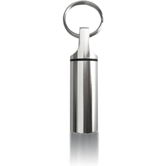 Porte-Clés Pilulier En Aluminium - 6 Compartiments Pour Médicaments, Voyage