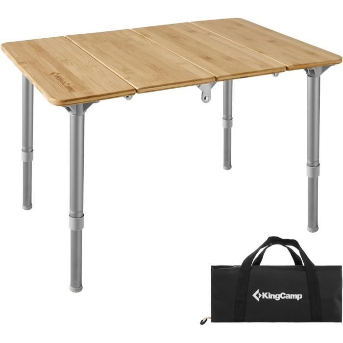 kingcamp table de camping pliante eambou hauteur ajustable pliable avec cae en alm réglable table de jardin eois portable pour c37