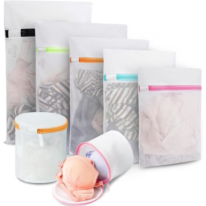 Lot De 2 Sacs à Linge En Maille Pour Machine à Laver - Protection Vêtements Délicats (soie, Lingerie, Laine), Fermeture éclair Couverte, Réutilisables