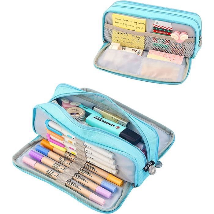 Coolzon Trousse Scolaire avec 3 Compartiments Trousse Crayons de