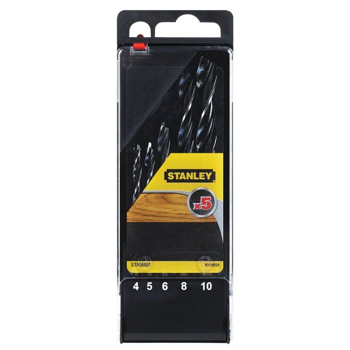 Stanley Cassette de 5 mèches à bois 3 pointes 4 10mm STA56001 QZ - vue 2