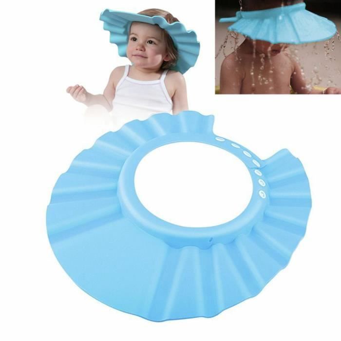 Chapeau De Douche EYVRPAU Pour Bébé - Ajustable, Imperméable - Protection Yeux Shampoing - 2 Pièces