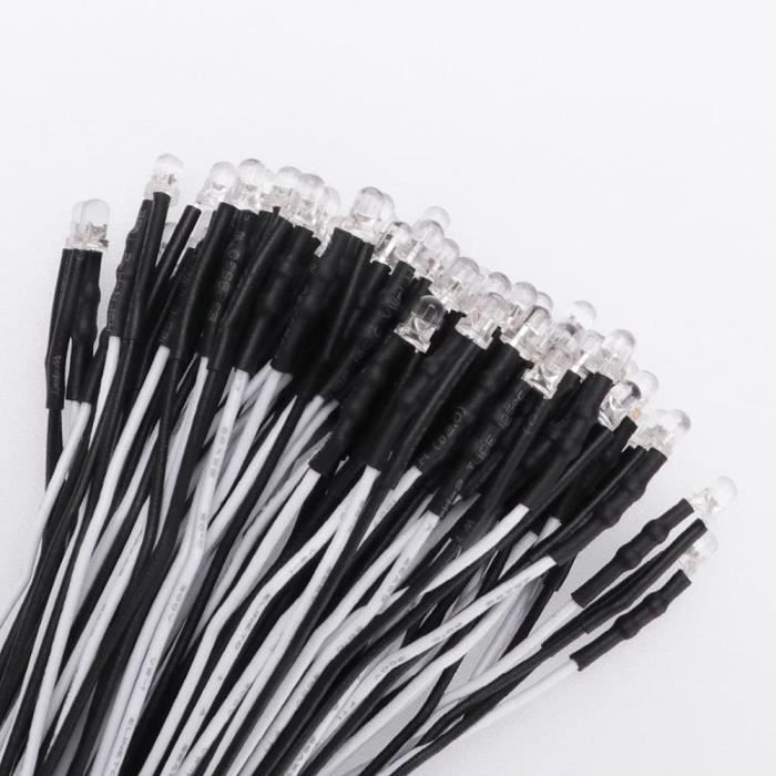 Ampoule LED Verte 3mm Pré-câblée 12V - Haute Luminosité - Neuf - Pour Signalisation Ou Déco